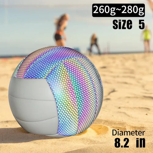 Vista 8 de EVZOM Balón de voleibol que brilla en la oscuridad tamaño 5, pelotas de voleibol reflectantes de cuero brillante, regalo para niños, hombres
