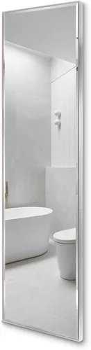 Vista 8 de PETAFLOP Espejo de longitud completa de 14 x 48 pulgadas montado en la pared, espejo de puerta de cuerpo grande con marco rectangular para Negro