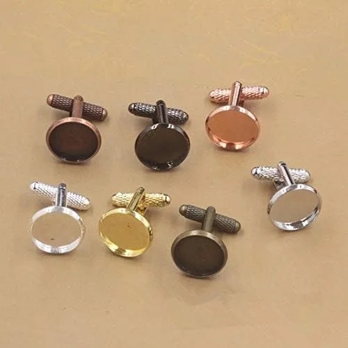 Vista 2 de Laliva - 10 gemelos redondos de plata con forma de cúpula francesa, en blanco, para bisel o manualidades, accesorios de ropa (tamaño 0.472in)