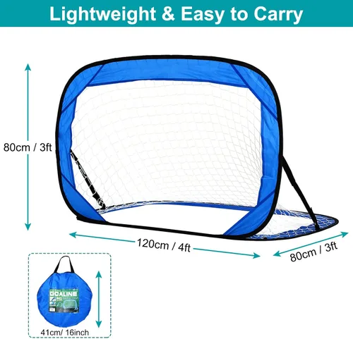 Vista 2 de PATIKIL Portería de fútbol portátil de 4 x 3 pies, red de fútbol plegable con bolsa de transporte para entrenamiento, plegable, para interiores