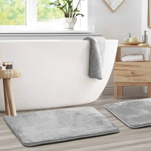 Vista 109 de Clara Clark Alfombra de Baño 24" x 17" - Alfombras de Baño, Tapete de Baño de Espuma Viscoelástica, Afelpado, Acogedor, Ultra Suave, Antideslizante