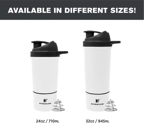 Vista 5 de HYDRAFLOW Boost - Botella mezcladora de proteínas aislada, capacidad de mezcla superior, 32 onzas - Powder Aqua