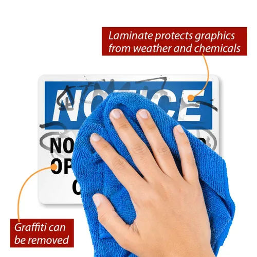 Vista 2 de Etiqueta de SmartSign con texto "Notice - No Loitering o Open Alcoholic Containers" 5" x 7" 3M Reflectante Laminado Vinilo