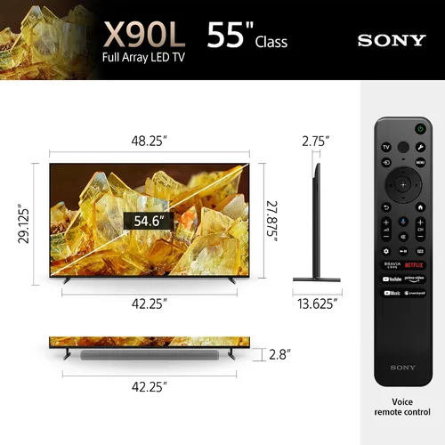 Vista 5 de Sony Serie X90L de TV 4K Ultra HD de 55 pulgadas: BRAVIA XR Full Array LED Smart Google TV con Dolby Vision HDR y características exclusivas