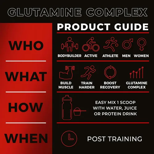 Vista 7 de Matriz de glutamina 10.58 oz Natural Sin OGM Sin gluten 60 porciones