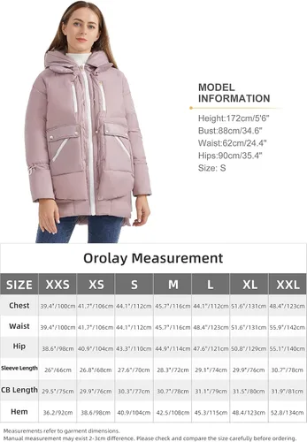 Vista 6 de Orolay - Abrigo de vellón para mujer, chaqueta de plumón de invierno engrosada