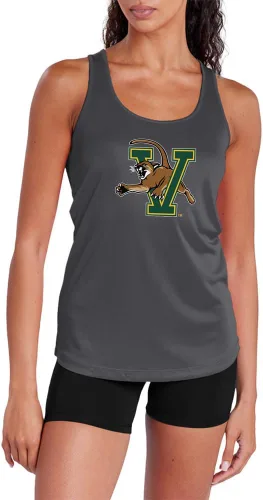 Vista 168 de Camiseta deportiva sin mangas oficial de NCAA Collegiate para mujer, con espalda cruzada, colección con logotipo primario