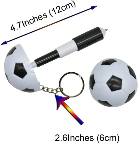 Vista 3 de 6 bolígrafos de fútbol novedosos bolígrafos de fútbol, bolígrafos temáticos deportivos, bolígrafo de gel retráctil para tinta azul