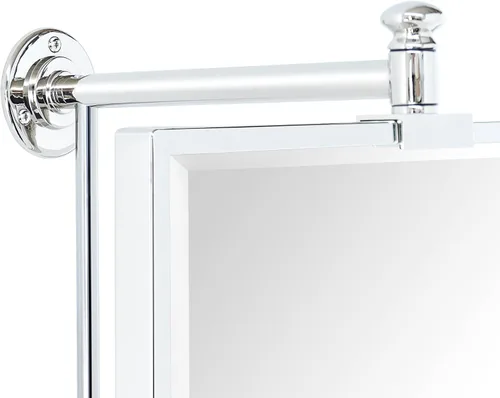 Vista 3 de TEHOME Espejo de tocador de baño rectangular biselado cromado, espejo giratorio de esquina cuadrada inclinable, tocador de esquina, 14 x 22 pulgadas