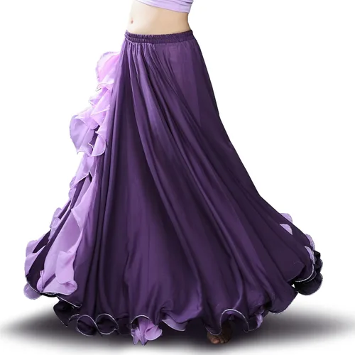 Vista 2 de ROYAL SMEELA Falda de Gasa con Abertura para Danza del Vientre Faldas Tribales de Danza del Vientre Disfraces de Bailarina del Vientre para Mujeres