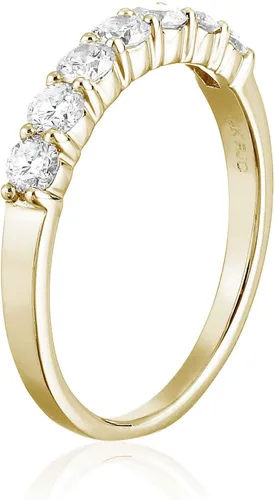 Vista 7 de AGS anillo de boda, certificado I1-I2 12 ct 14 quilates con 7 diamantes(color H-I)