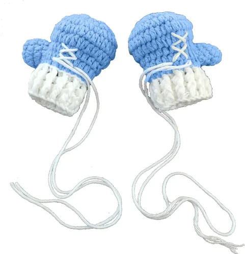 Vista 5 de Accesorios de fotografía para recién nacidos, para bebé, niña, niño, hecho a mano, para disfraz, estilo boxeo, guantes y pantalones, azul y blanco