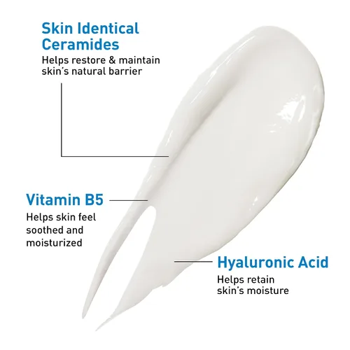 Vista 3 de Cerave Suero de ácido hialurónico para la cara con vitamina B5 y ceramidas, suero facial hidratante para piel seca, sin fragancia, 1 onza