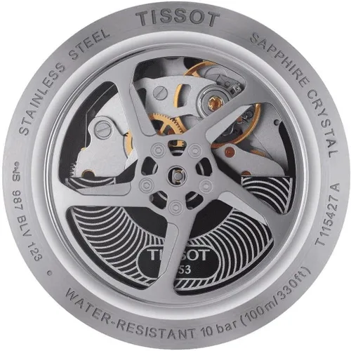 Vista 5 de Tissot T-Race - Caja de acero inoxidable 316L para hombre con revestimiento PVD negro, reloj cronógrafo suizo Tissot automático, negro, caucho, 22