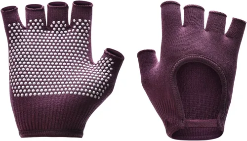 Vista 7 de Guantes de yoga antideslizantes sin dedos, ideales para pilates, barras, yoga de aire y entrenamientos de fitness, tela transpirable con agarre