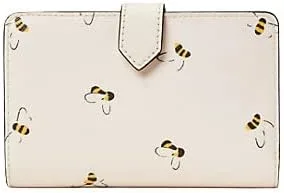 Vista 3 de Kate Spade New York Cartera plegable compacta mediana, Pergamino de abejas, Cartera plegable