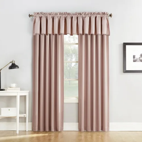 Vista 5 de Sun Zero Barrow - Cortina de eficiencia energética con bolsillo para barra, un panel Rosa pálido