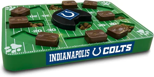 Vista 6 de Pets First NFL Indianapolis Colts Rompecabezas interactivo para perros - Juego de rompecabezas y premios para perros (Paquete de 2)