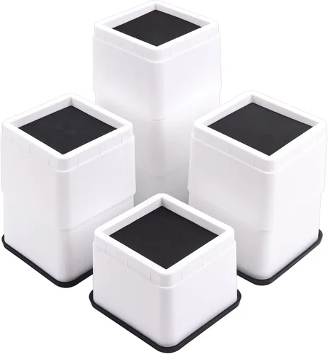Vista 14 de BTSD-home Elevadores de cama de 2 o 4 pulgadas, resistentes, apilables, elevadores de muebles para sofá, mesa, silla, cama, bloques de elevadores
