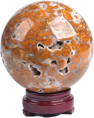 Vista 158 de JIC Gem Piedra Natural de Jaspe Africano Cristal de Curación Esfera Adivinación Bola de Piedra Preciosa, Feng Shui Reiki Aura Decoración