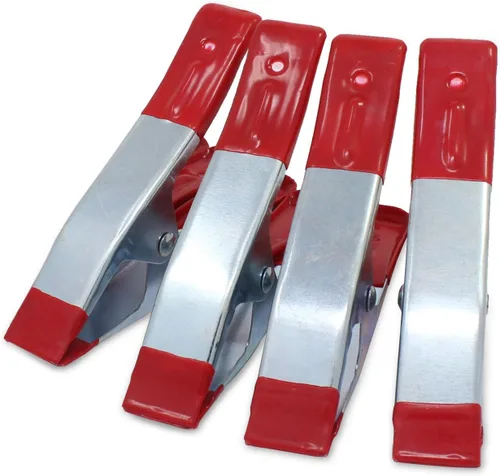Vista 2 de ESUMIC® Abrazaderas de resorte de metal A de 4 x 6 pulgadas, abrazaderas de resorte de metal de alta resistencia, soporte de agarre con punta Rojo