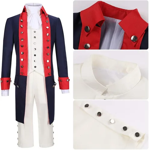 Vista 4 de Cos-Love Disfraz de George Washington Thomas Jefferson James Madison Alexander Hamilton Cosplay para hombres