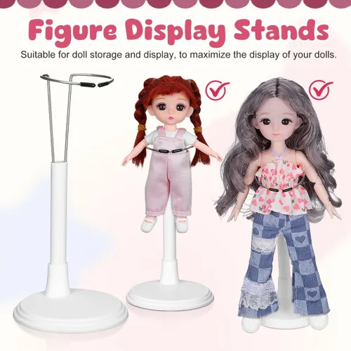 Vista 2 de Toddmomy White Doll Stands 2Pcs Adjustablen Doll Display Stand Bracket Support Bear Desktop Holder for Kids Dollhouse Accessories & Collectibles