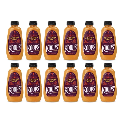 Vista 45 de Koops' Mostaza Arizona Heat - Mostaza dulce y picante, sin gluten, kosher, fabricada en Estados Unidos, a partir de semillas de mostaza de calidad