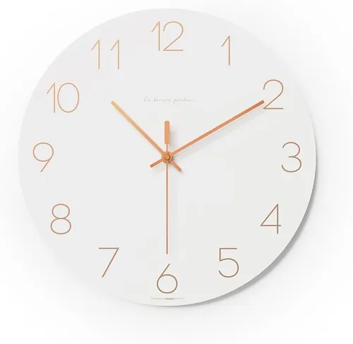Vista 14 de mooas - Reloj de pared moderno con números 3D de 12 pulgadas, funciona con pilas, analógico (crema)