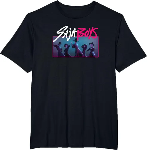 Vista 38 de Camiseta Oficial de KPop Demon Hunters Saja para Niños Negro