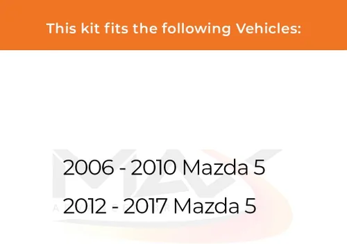 Vista 2 de Max Advanced Brakes Kit de freno delantero y trasero compatible con Mazda 5 2006-2008 2009 2010 2012 2013 2014 2015 2016 2017 2017. Repuesto