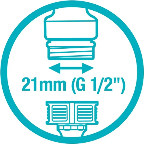 Vista 7 de Gardena Grifo Conector 0.827 in (G 1/2 pulgada): Adaptador para conectar una manguera de agua, tecnología anti-salpicaduras, sistema original a