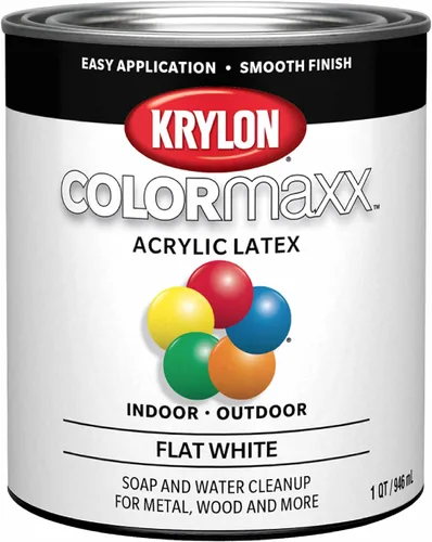 Vista 14 de Krylon K05647007 COLORmaxx - Pintura acrílica de látex para uso en interiores y exteriores, 1 cuarto de galón (paquete de 1), negro, 31 onzas