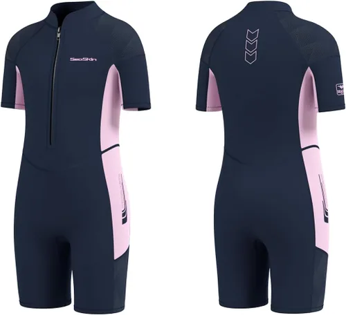 Vista 7 de Seaskin - Traje de neopreno para niños, cremallera frontal de 2 mm, trajes de baño térmicos cortos para buceo Neoprene Front Zip Diving Suits