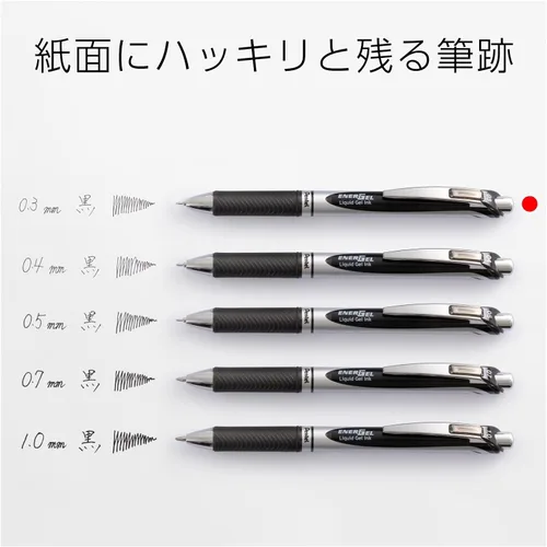 Vista 6 de Pentel BLN73-A EnerGel - Bolígrafo de tinta (0.3, negro, 10 unidades)