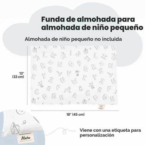 Vista 2 de KeaBabies - Funda de almohada de algodón orgánico de 13 x 18 pulgadas (ABC Land)