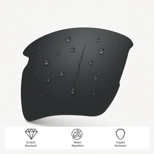Vista 5 de Dynamix Lentes de repuesto polarizadas para Oakley Flak Jacket XLJ Fácil de instalar Ajuste perfecto Negro sólido