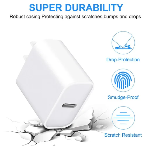Vista 6 de Bloque de Cargador para iPhone 15 14 13, Cargador USB C de 20W PD, Cargadores de Pared de Tipo C, Adaptador de Suministro de Energía USB-C Duradero