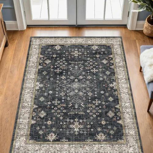 Vista 15 de Hazo Haus – Alfombra pequeña para entrada, cocina o baño, antideslizante con base de goma, resistente a las manchas y a la decoloración, diseño