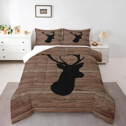 Vista 22 de Juego de ropa de cama de oso para niños y adolescentes, juego de edredón de animales salvajes para niños, adolescentes, naturaleza, vida silvestre