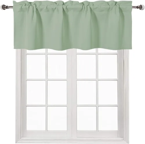 Vista 56 de DWCN Cenefa para ventana de cocina, con bolsillo para barra, para ventana, sala de estar/sótano, 36 x 16 pulgadas de largo, 1 panel, beige