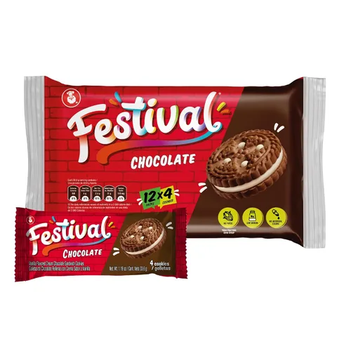 Vista 10 de Festival Galletas sándwich de crema de chocolate, 14.22 oz (paquete de 3)