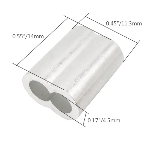 Vista 4 de Juego de accesorios de cuerda de alambre 304 de acero inoxidable M3 abrazaderas de cable de cable de acero inoxidable y lazo de prensado de aluminio