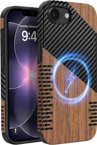 Vista 42 de Funda magnética ZZDZZ compatible con iPhone 14 Plus [Compatible con Magsafe] Diseño de cuero premium TPU híbrido a prueba de golpes (Negro)