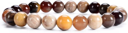 Vista 20 de Colección Cherry Tree - Pulseras de cuentas de gemas para mujeres y hombres, tamaños pequeños, medianos y grandes, cuentas redondas de 8 mm Cuarzo