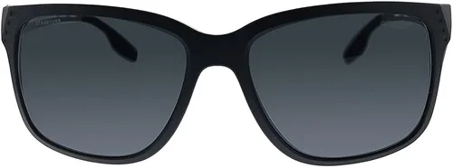 Vista 2 de Prada Linea Rossa PS 03TS 1BO5S0 - Gafas de sol rectangulares de plástico negro mate, lente gris, Negro mate, 59-16-140