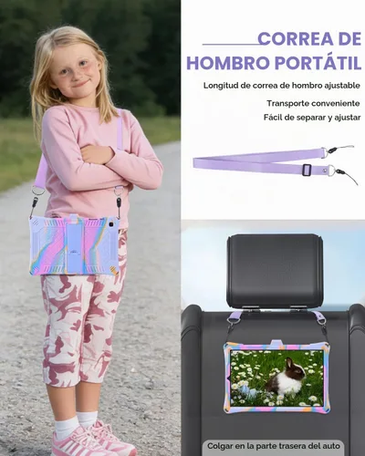 Vista 4 de DETUOSI Funda de silicona para Samsung Tab S6 Lite de 10,4 pulgadas