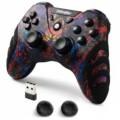 Vista 8 de DuLingKer PC Controller Wireless, PS3 Controllers PC Gamepad with Hall Effect Joysticks and Dual Vibration, 2.4G Wireless Gaming Controller for