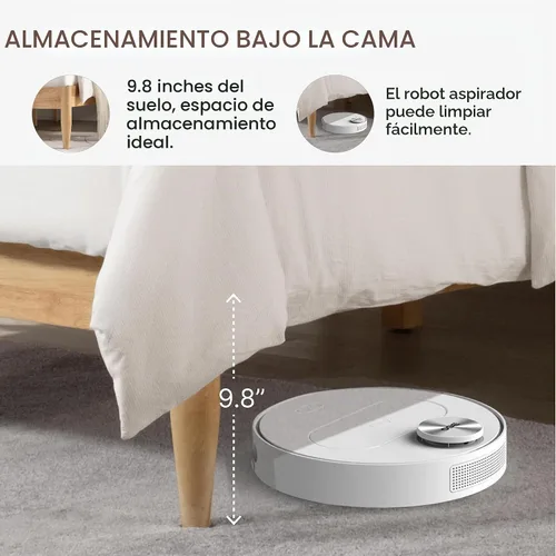 Vista 5 de KISLOT Marco de cama de madera con cabecero tapizado, base de plataforma para colchón, soporte de listones de madera resistente, no necesita somier