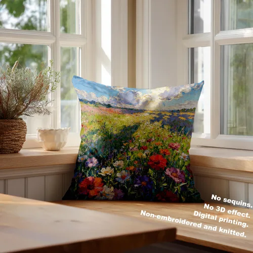 Vista 321 de Batmerry Autumn Pumpkin Templeton Throw Pillow Covers, Green Leaves Paths Forests Decorative Pillow Covers Digital Printing Blended for Couch Sofa